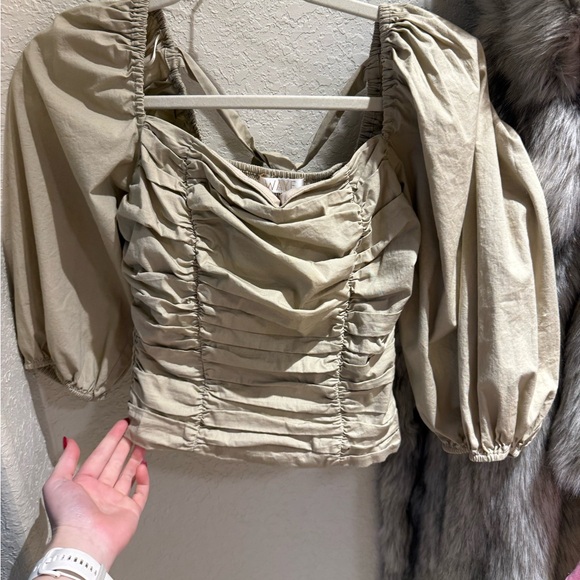 Beige Ruched Top - Picture 3 of 6